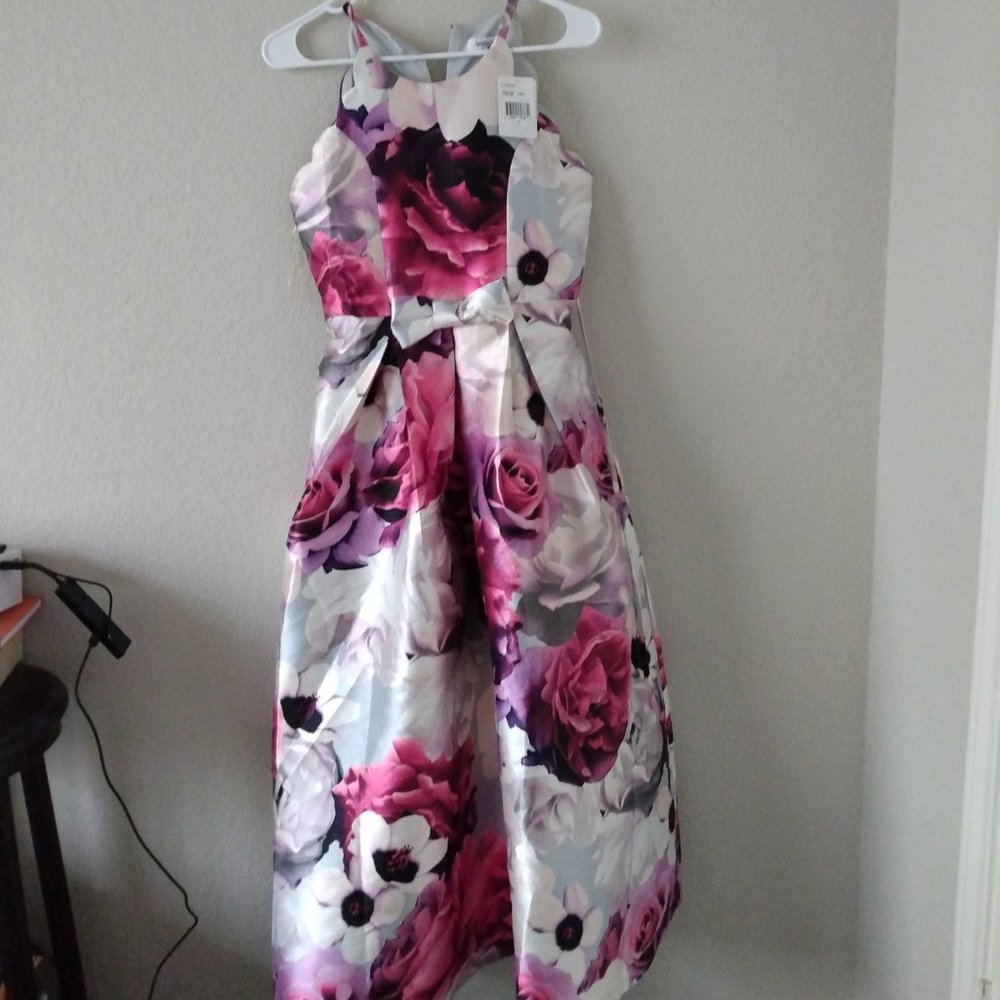 Floral pink purple white dress